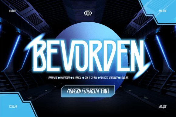 Bevorden: A Futuristic Display Font for Bold Digital Branding