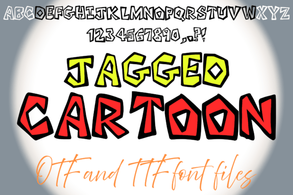 Jagged Cartoon: A Playful Display Font That Pops on Real Business Materials